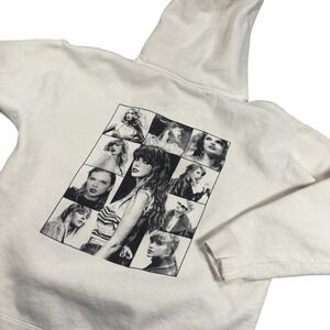 Taylor Swift The Eras Tour Printed Unisex Beige Kangaroo Pocket Hoodie‎ Size XL